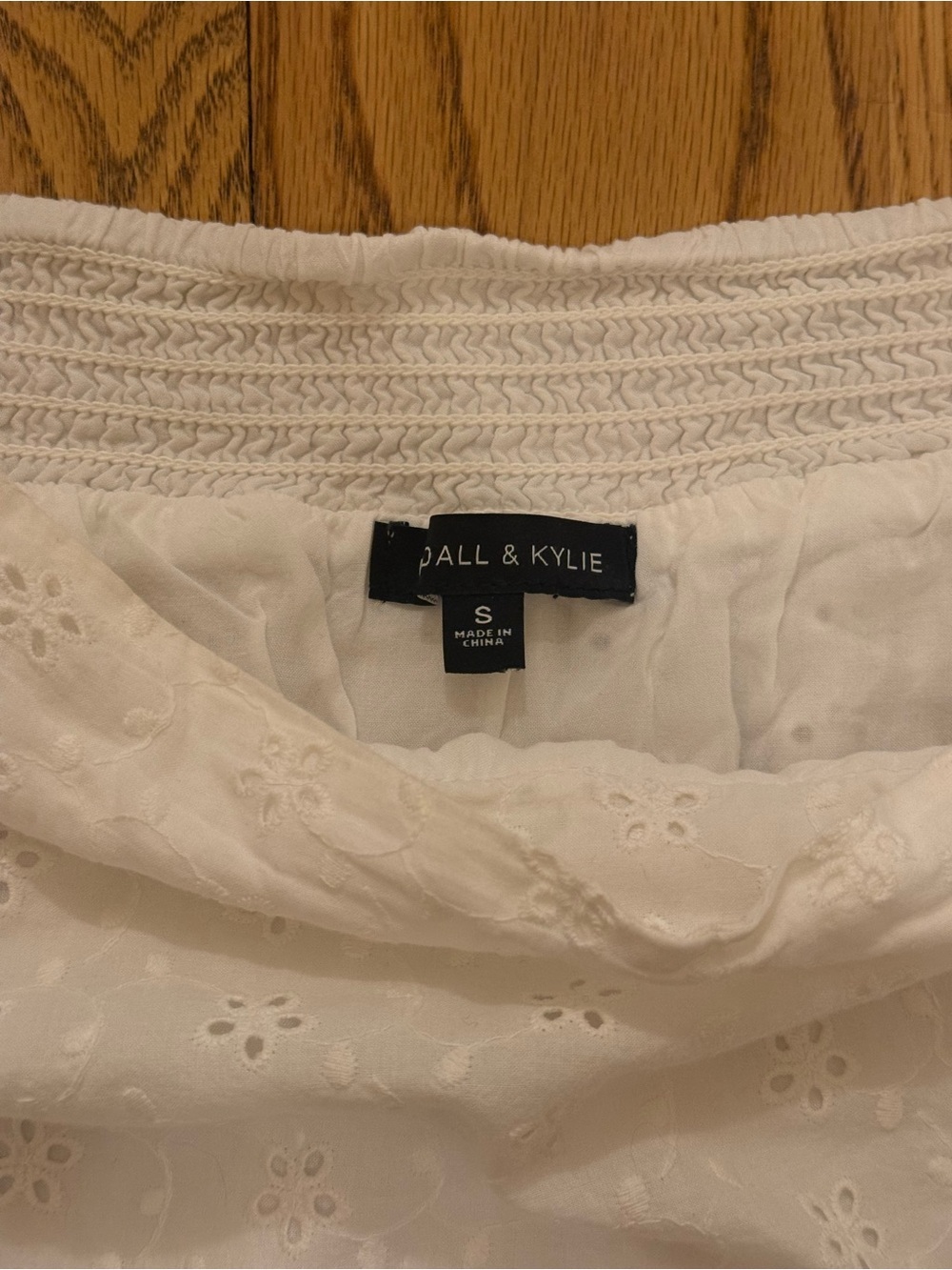 Women’s White Eyelet Ruffle Mini Skirt - Picture 4 of 4
